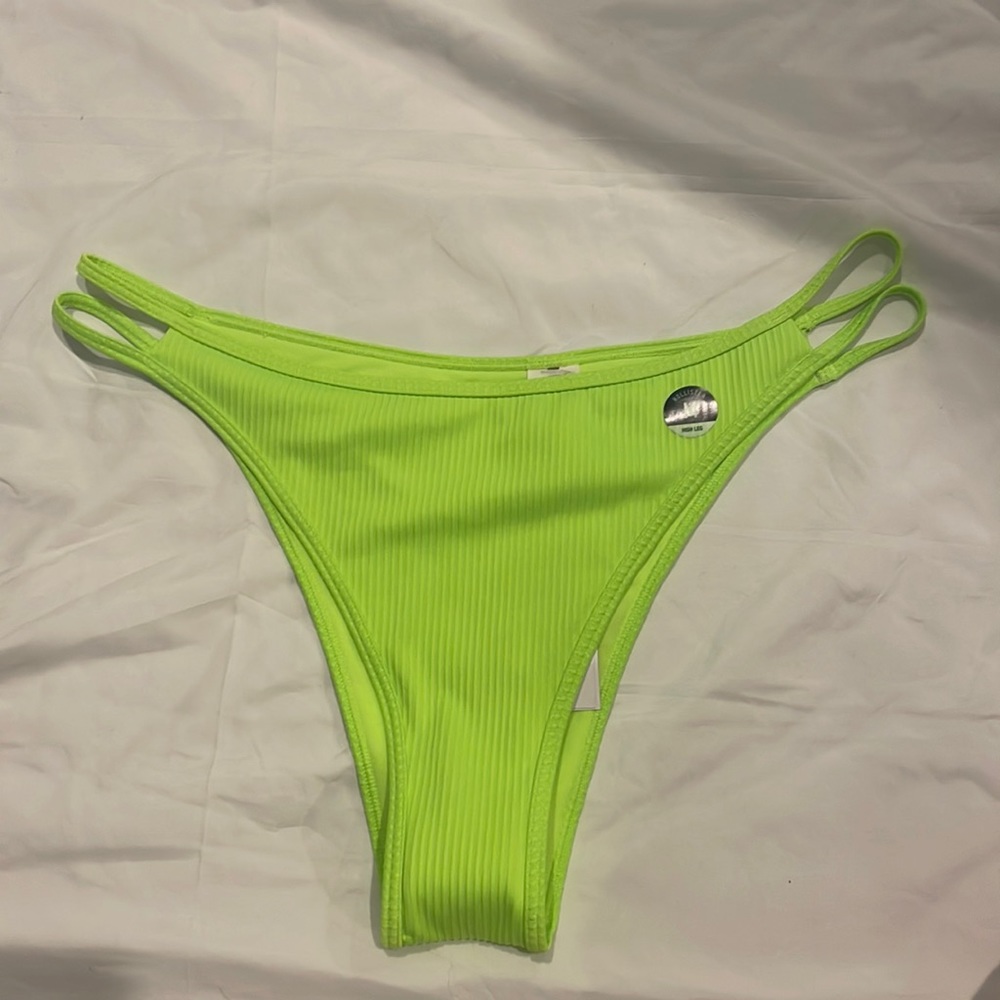 COPY - NWT neon green hollister high leg bathing suit bottoms. Size medium